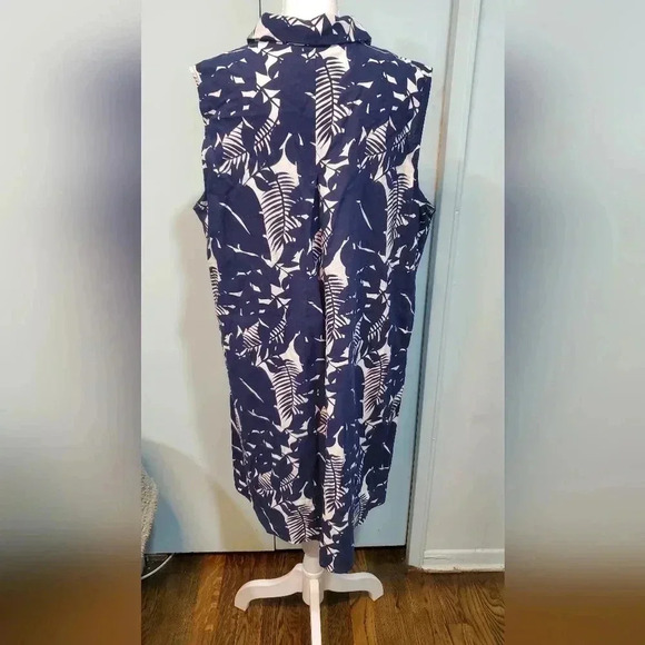 Jessica London Women's sleeveless linen/rayon blend tunic top sz 18 - Picture 3 of 4